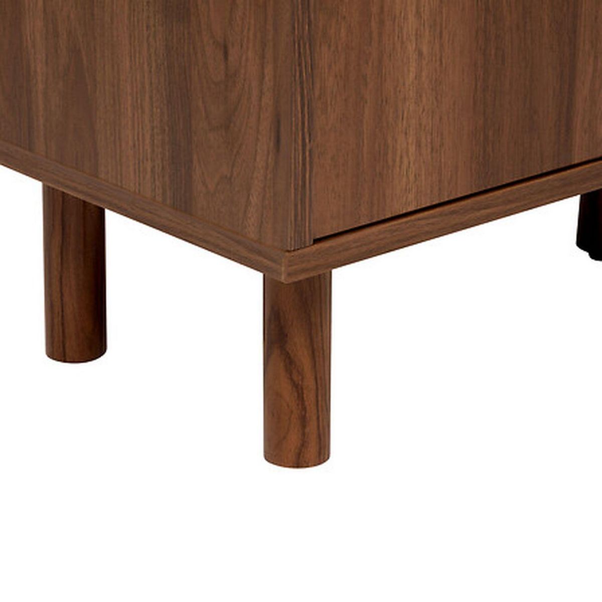 FIVE Bibliothèque 8 niches et 2 portes coulissantes effet noyer SLIDY - Marron