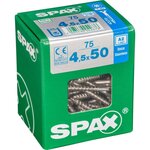 CENTRALE BRICO Lot de 75 vis inox tête fraisée torx SPAX, Diam.4.5 mm x L.50 mm