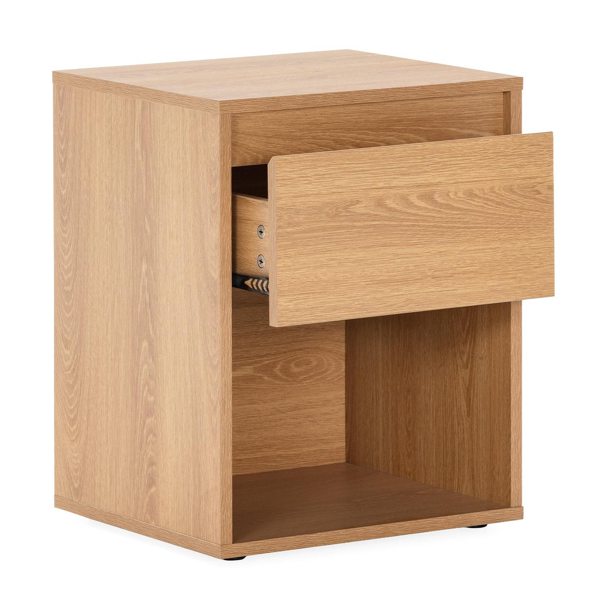 Voir la diapositive 3 : VS VENTA-STOCK Table de chevet Tori 1 tiroir effet Chêne
