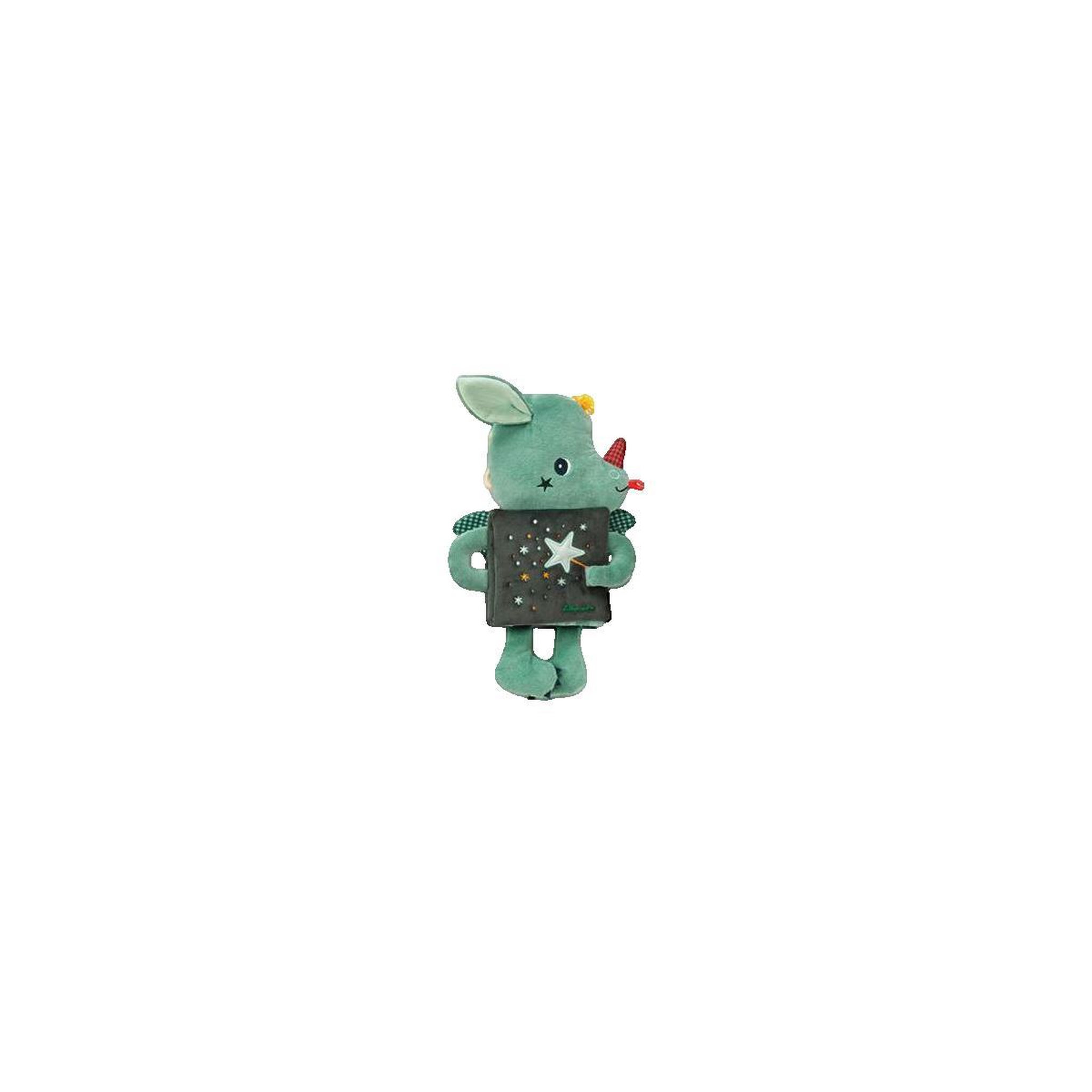 LILLIPUTIENS Doudou Lilliputiens Livre Joe Le Dragon vert