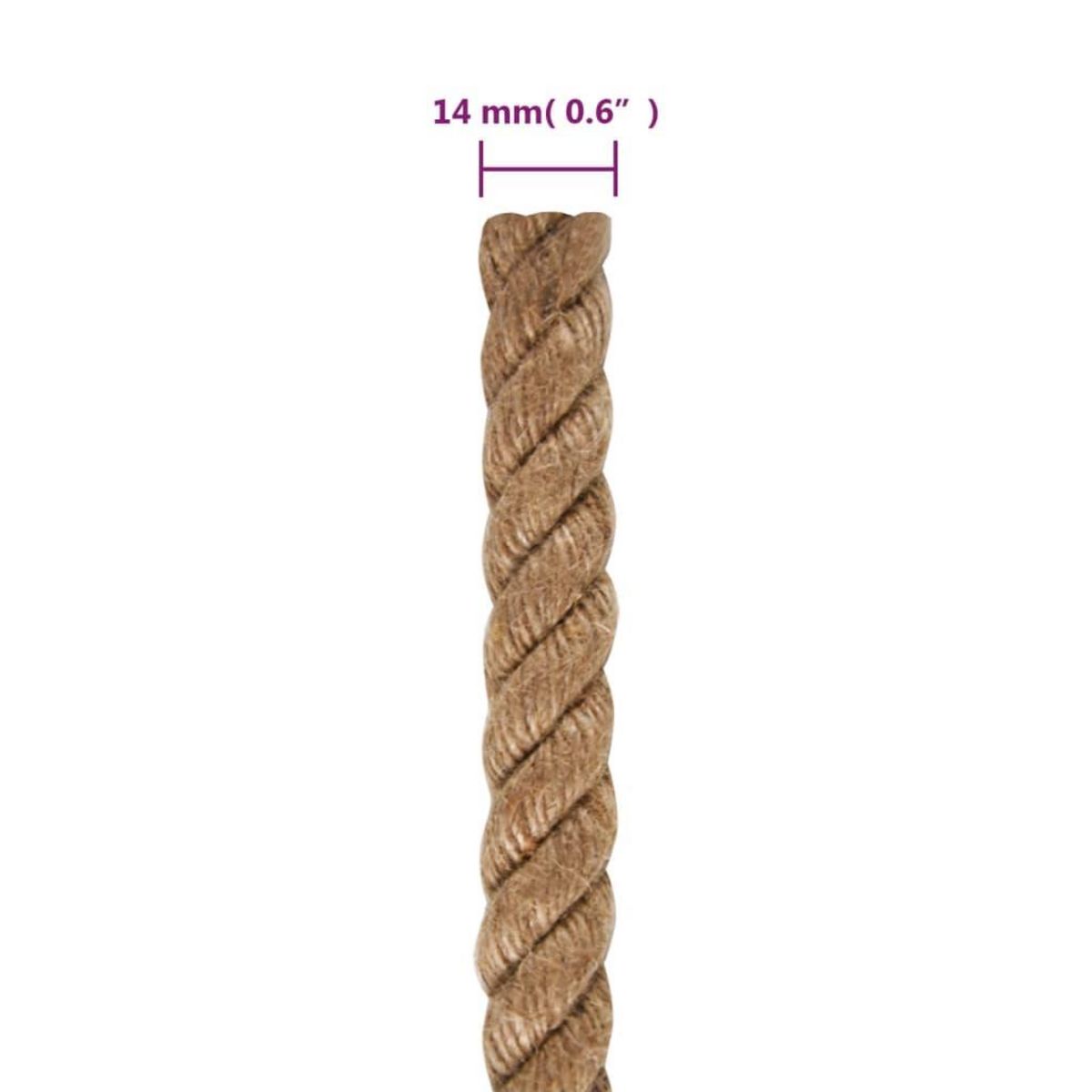 VIDAXL Corde 100 % jute 14 mm 100 m