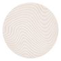 Voir la diapositive 1 : SWEEEK Tapis rond intérieur motifs ondulations en relief crème Ø160cm