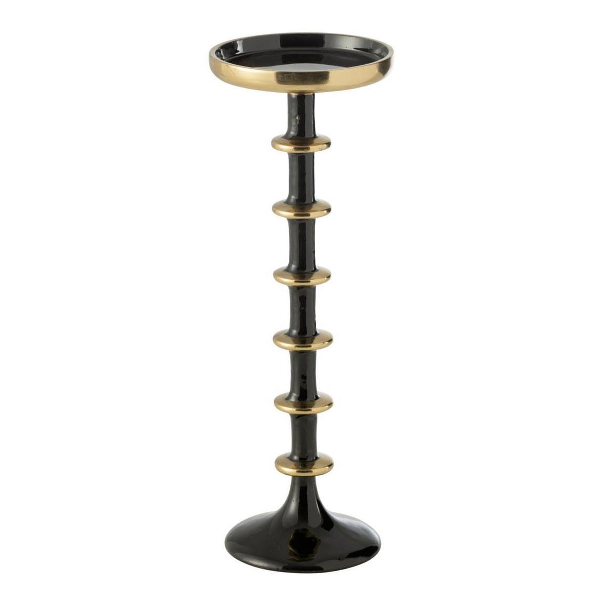 J-LINE Bougeoir boule en métal  ramiro  30cm noir & or