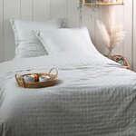 Lovely Casa Couvre lit boutis réversible 240x220 avec 2 taies coloris naturel