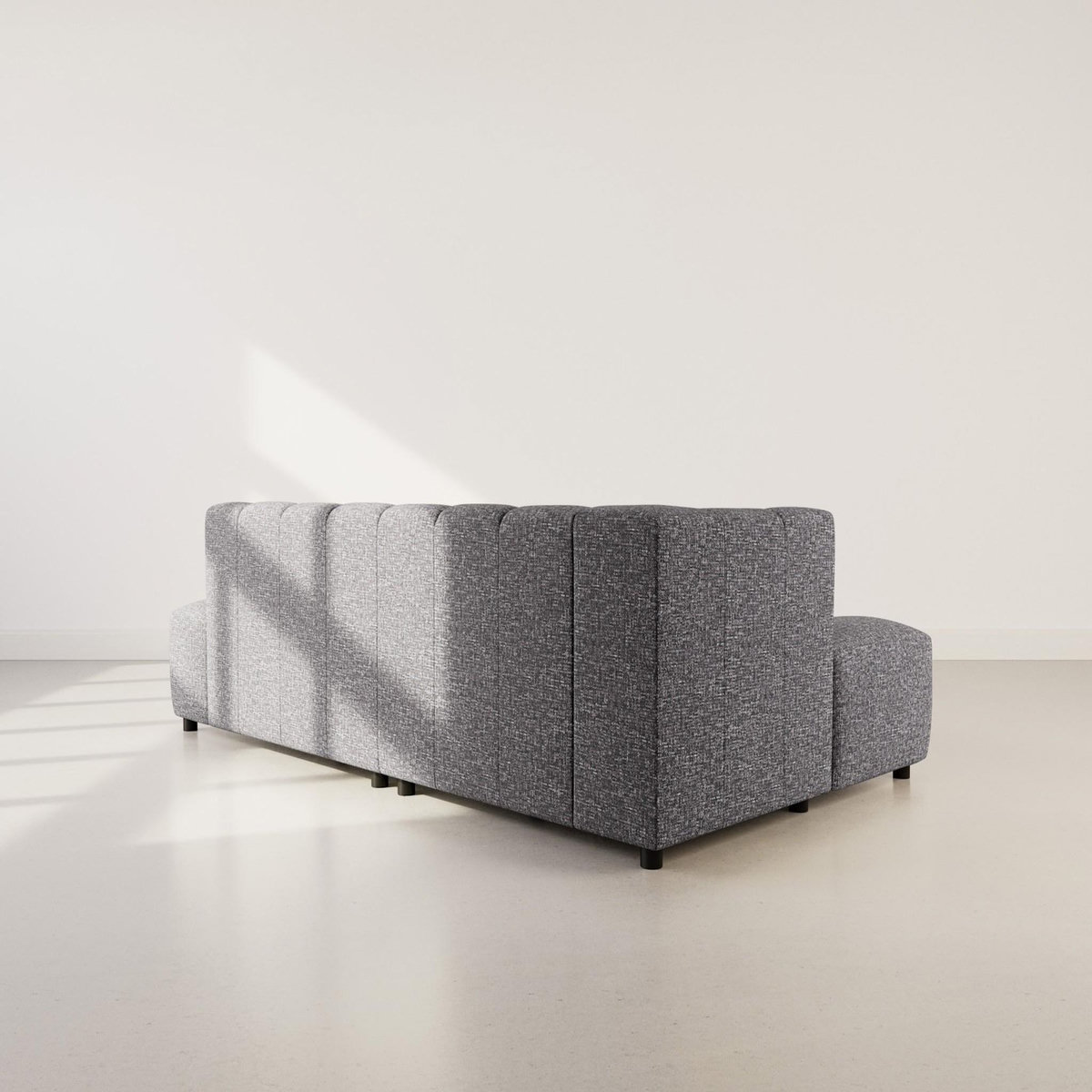 LISA DESIGN Curtis - canapé d'angle gauche 4 places sans accoudoir en tissu texturé