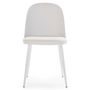 Voir la diapositive 2 : VS VENTA-STOCK Lot de 4 chaises Kana blanches, pieds en métal et assise rembourrée