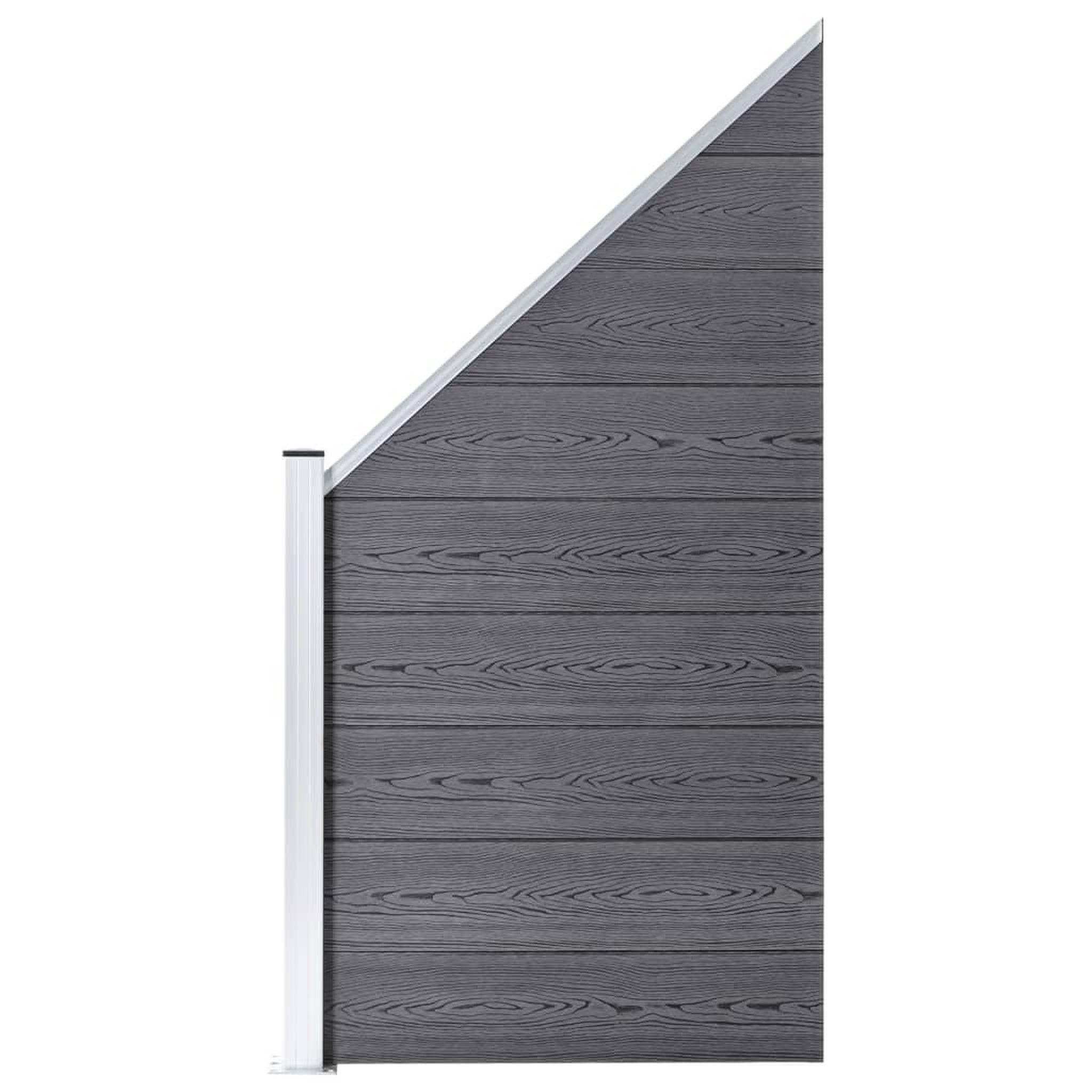 Voir la diapositive 2 : VIDAXL Ensemble de cloture WPC 1 Carre + 1 Incline 273x186 cm Gris