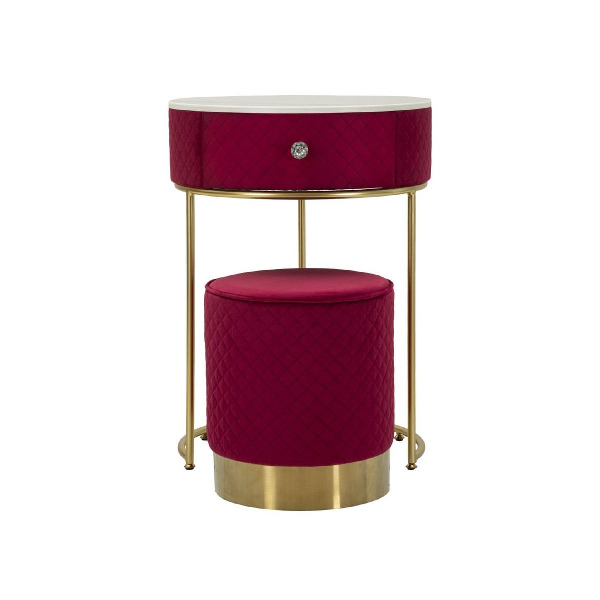 Voir la diapositive 2 : Paris Prix Coiffeuse d'appoint design  vellit  70cm rouge & or