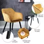 HOMCOM Chaises de visiteur design scandinave - lot de 2 chaises - pieds effilés bois noir - assise dossier accoudoirs ergonomiques velours moutarde