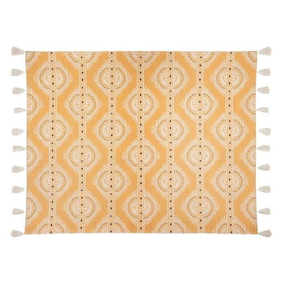 ATMOSPHERA Tapis Déco à Pompons  Namaste  120x170cm Ocre
