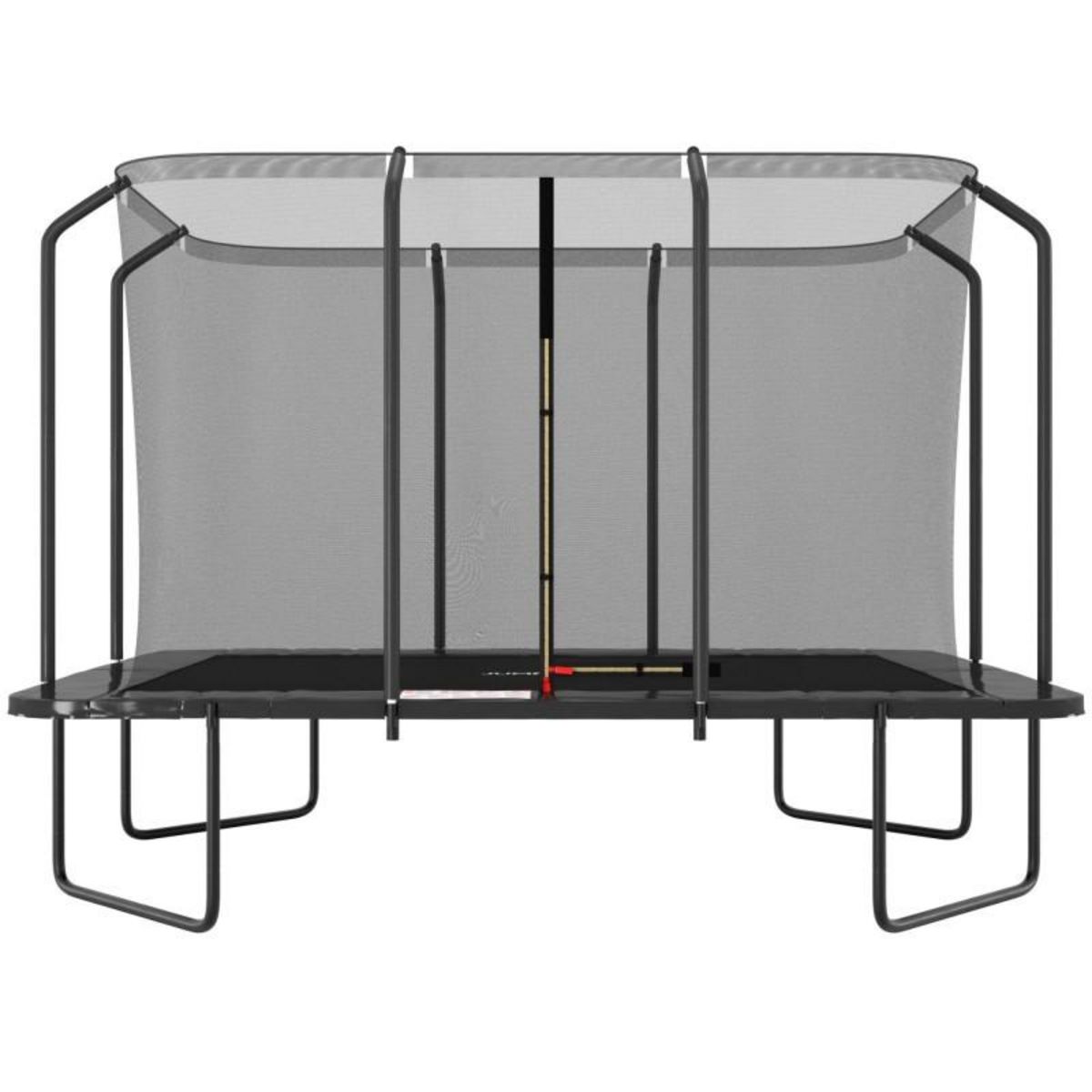 JUMP4FUN Trampoline extérieur Luxury Rectangle Noir - 244x366cm - avec Echelle, Tapis de Saut, Matelas de protection et Filet de sécurité