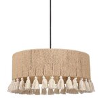 OSTARIA Suspension cylindrique métal coton Charlotte noire beige