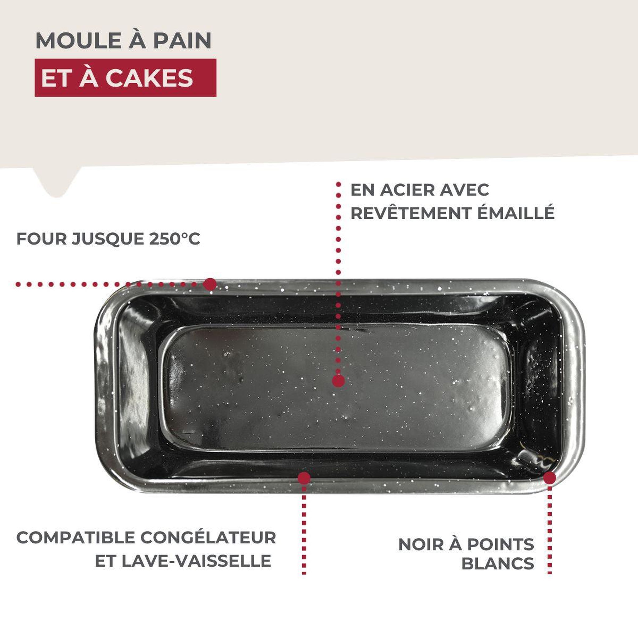 Voir la diapositive 6 : Fackelmann Moule à pain et à cake émaillé 29 cm fackelmann