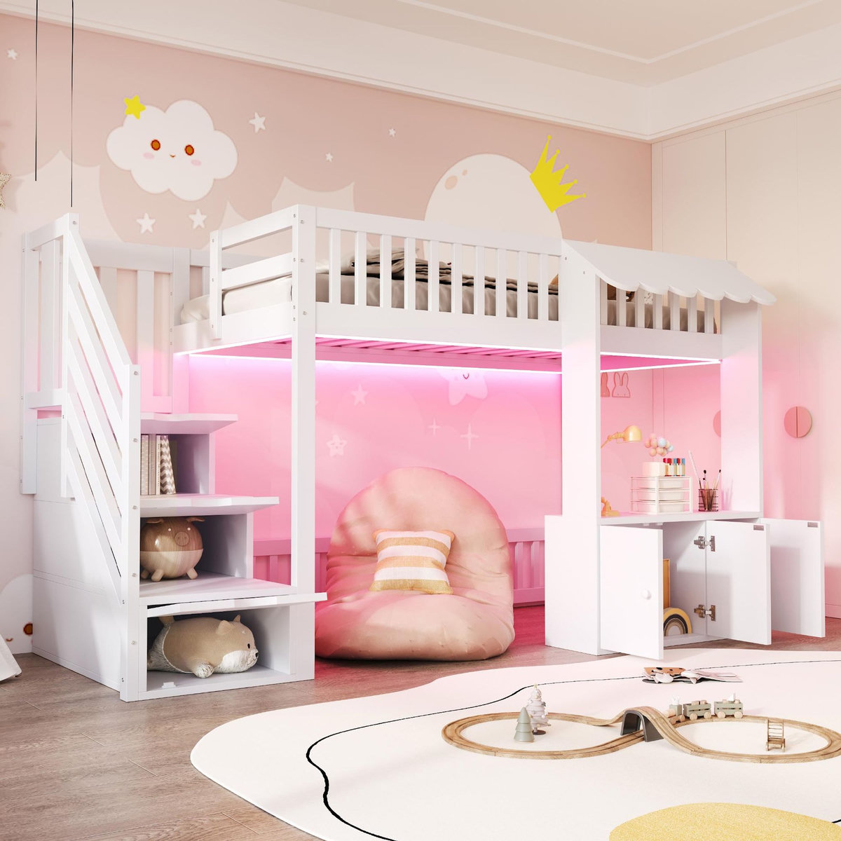 MERAX Lit mezzanine enfant