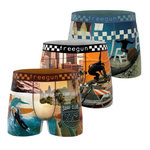 FREEGUN Lot de 3 boxers homme California Vibes. Coloris disponibles : Bleu