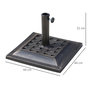 Voir la diapositive 3 : OUTSUNNY Pied de parasol résine 9 kg - pour mât de Ø 38/48 mm - 44 x 44 x 33 cm - bronze