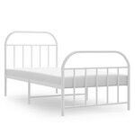 VIDAXL Cadre de lit metal sans matelas avec pied de lit blanc 90x190cm