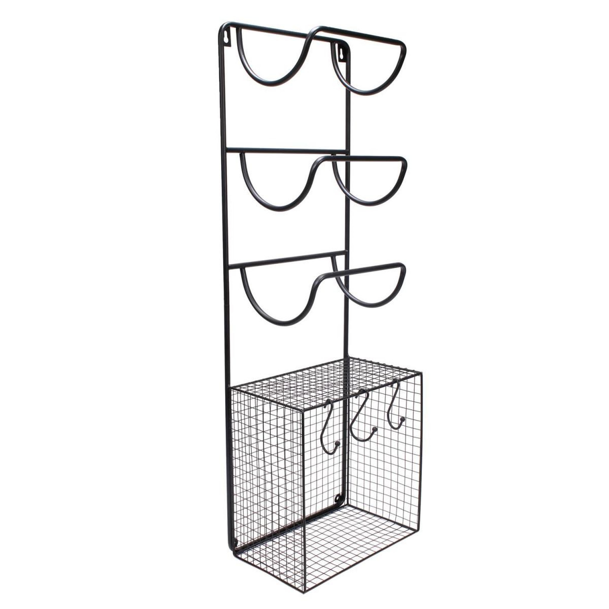 Voir la diapositive 2 : Je cherche une idee Porte serviettes & étagère  métal  82cm noir