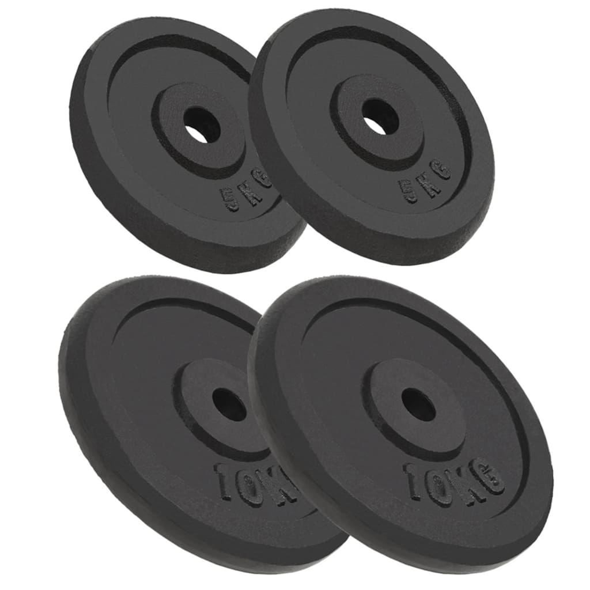 VIDAXL Plaque de poids 4 pcs 2 x 10 kg + 2 x 5 kg Fonte