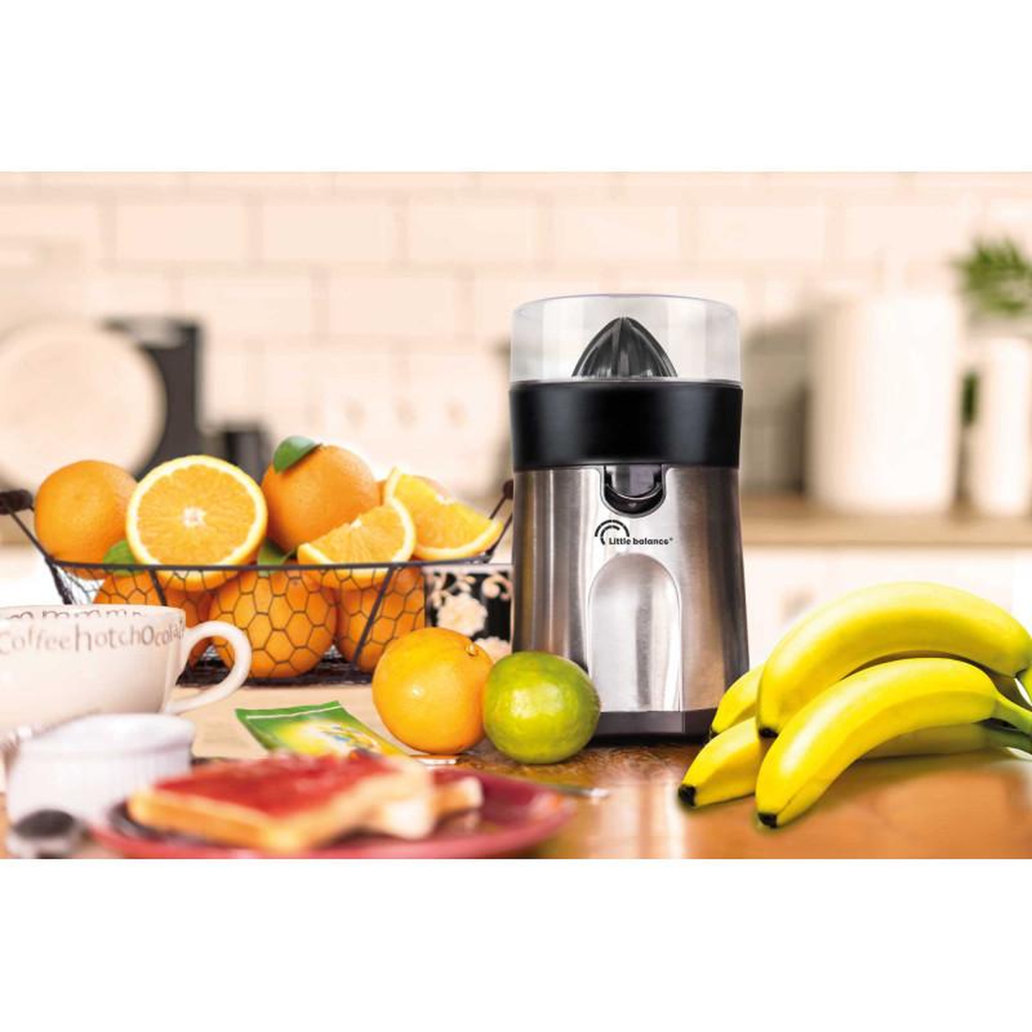 Voir la diapositive 2 : LITTLE BALANCE Presse-agrumes 85w noir et inox - 8462