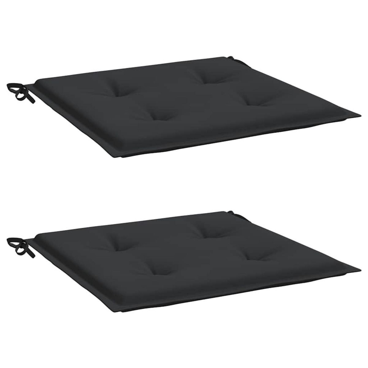 VIDAXL Coussins de chaise de jardin lot de 2 noir 50x50x3 cm