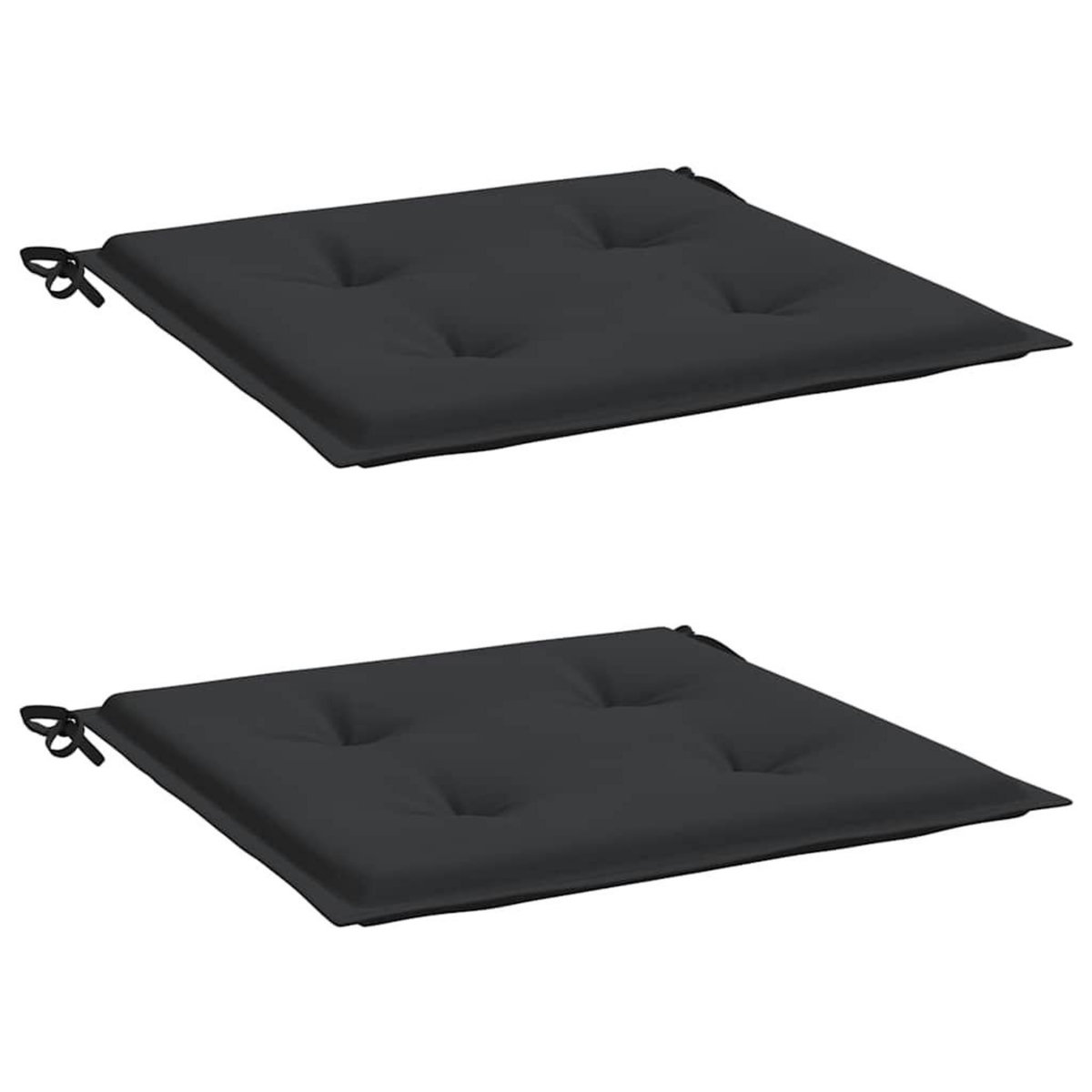 VIDAXL Coussins de chaise de jardin lot de 2 noir 50x50x3 cm