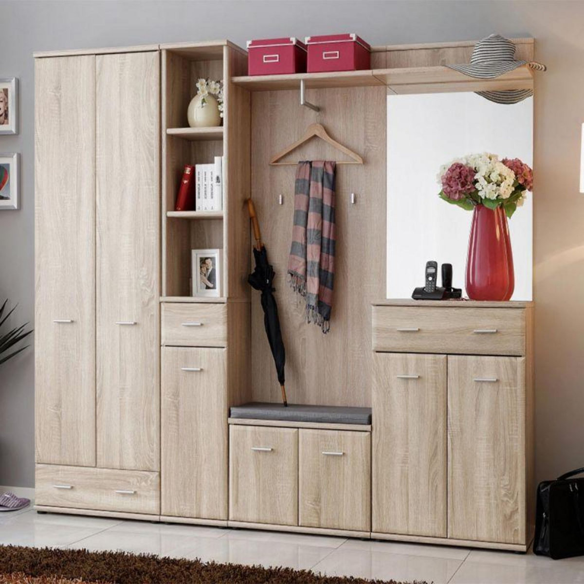 Paris Prix Ensemble Vestiaire 6P  Armario IV  203cm Chêne