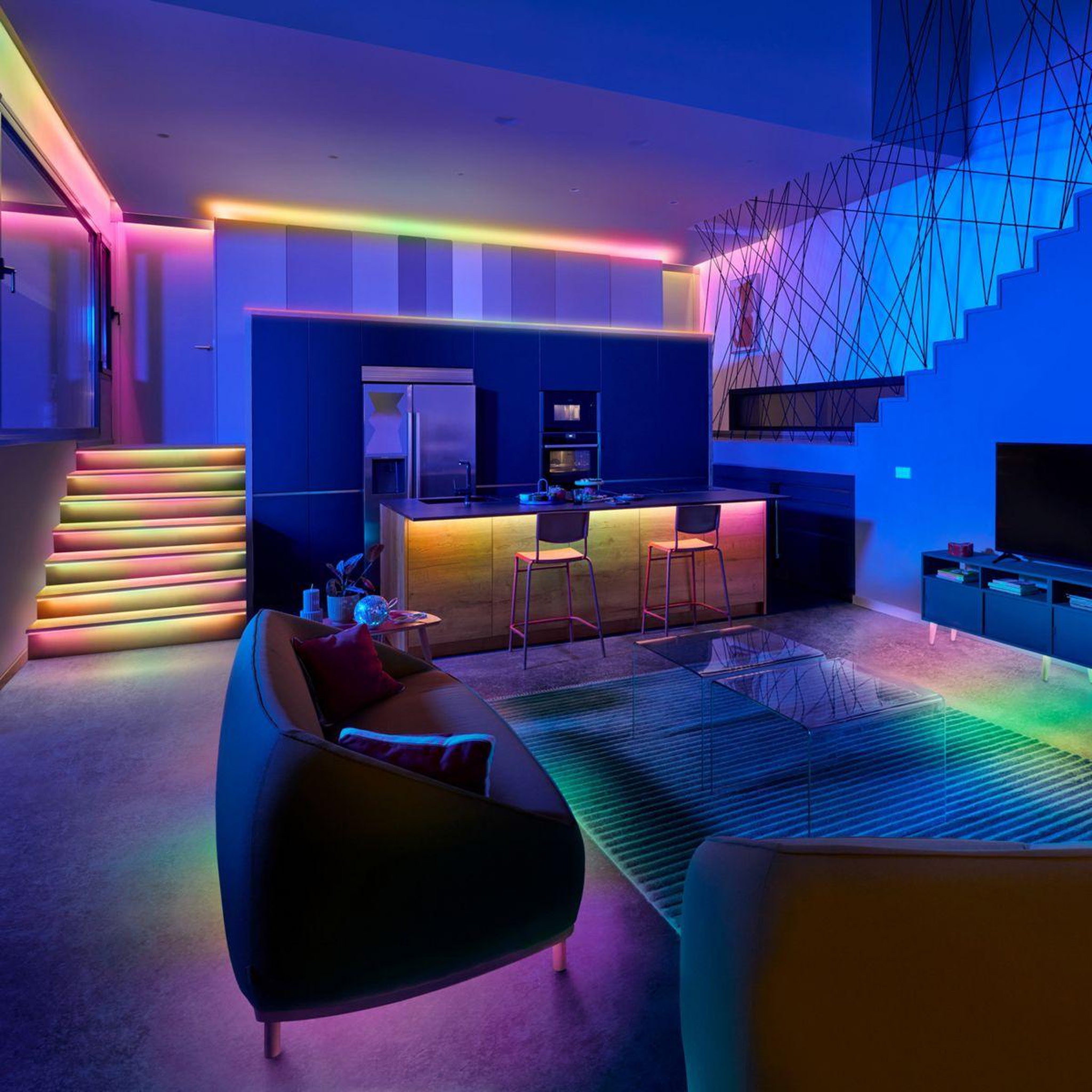 Voir la diapositive 3 : WIZ Bandeau led rgbic couleur gradient 10m (5m+5m)
