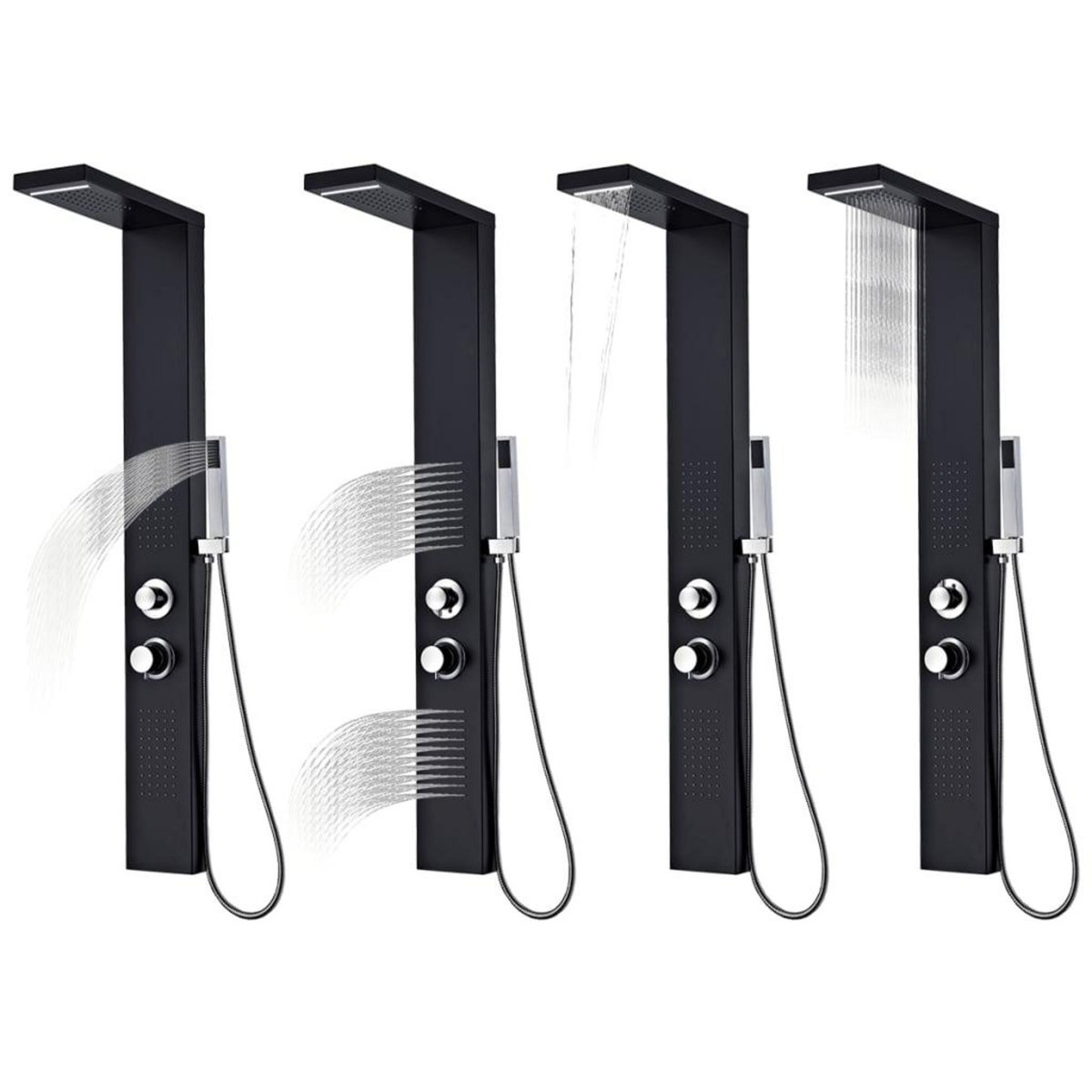 VIDAXL Systeme de panneau de douche Aluminium Mat Noir