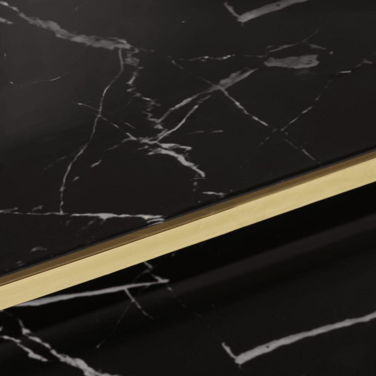 VIDAXL Table basse dore acier inoxydable et verre trempe