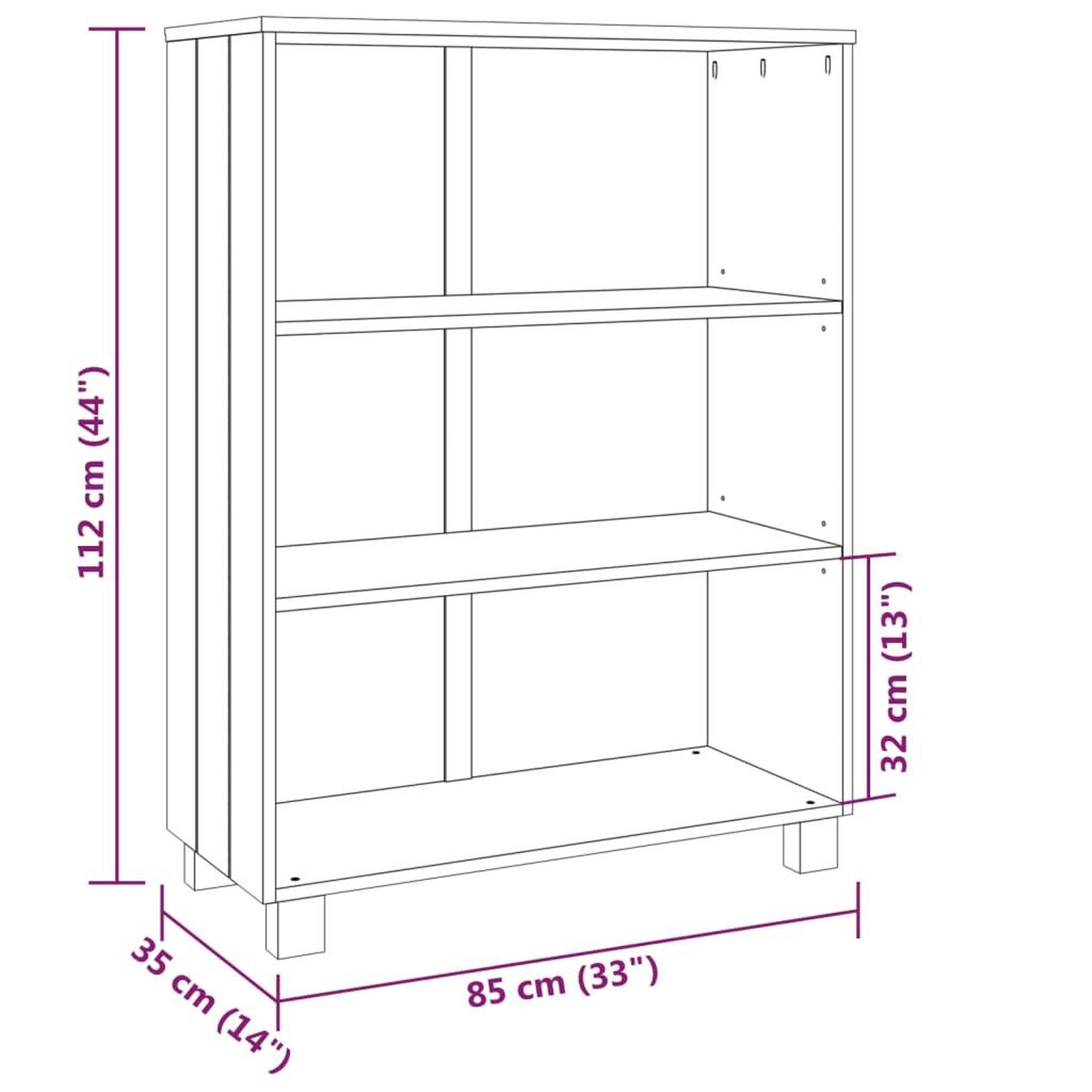 Voir la diapositive 6 : VIDAXL Bibliotheque HAMAR Blanc 85x35x112 cm Bois de pin massif