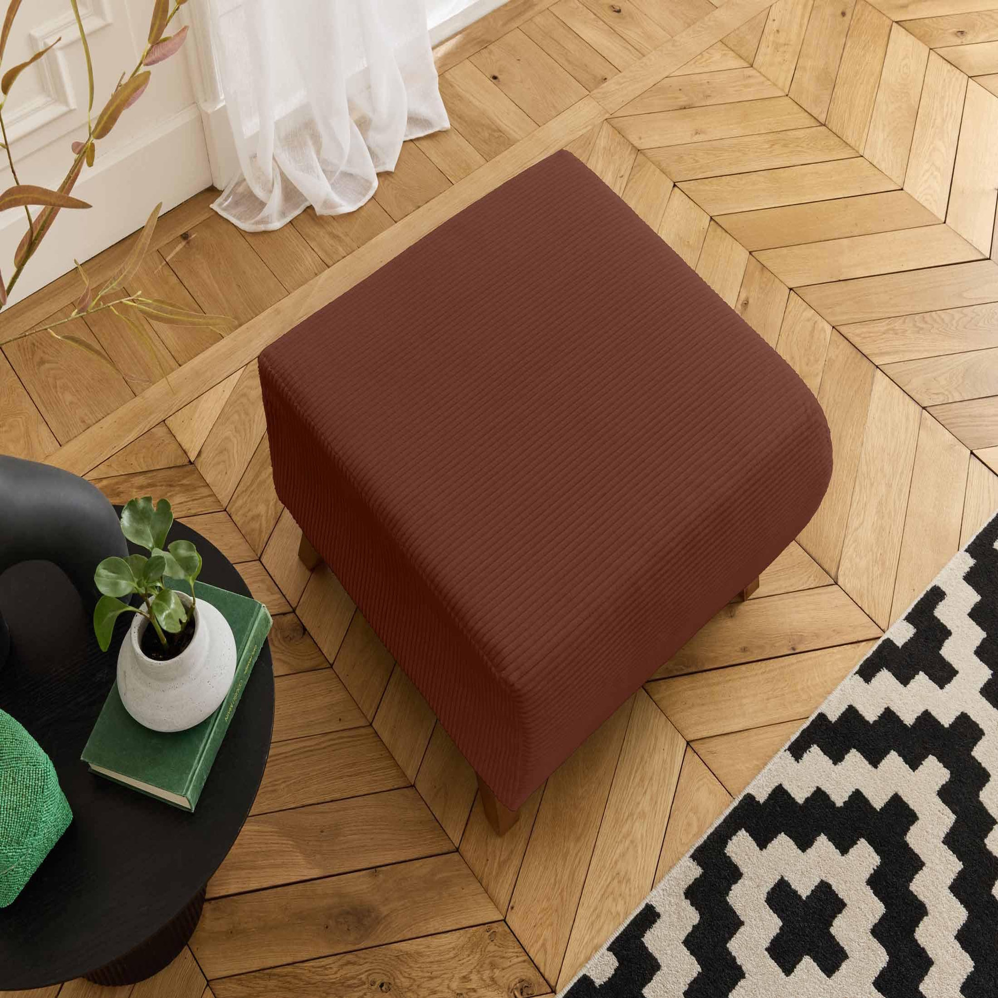 Voir la diapositive 4 : BEST MOBILIER Cristal - pouf modulable - 65 cm - en velours côtelé