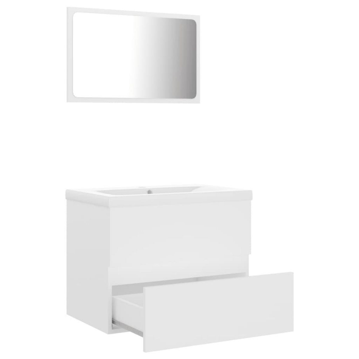 VIDAXL Ensemble de meubles de salle de bain blanc bois d'ingenierie