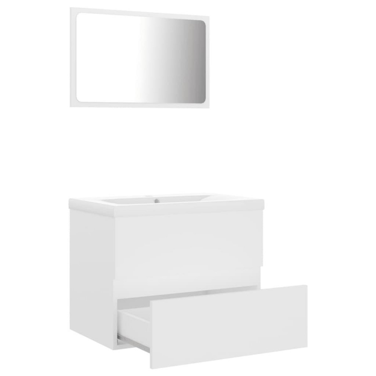 VIDAXL Ensemble de meubles de salle de bain blanc bois d'ingenierie