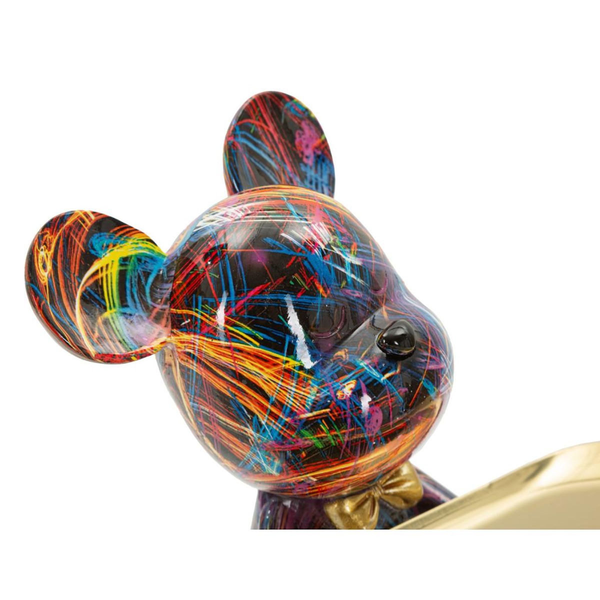 Paris Prix Statuette Ourson & Vide-Poche  Psyco  22cm Multicolore