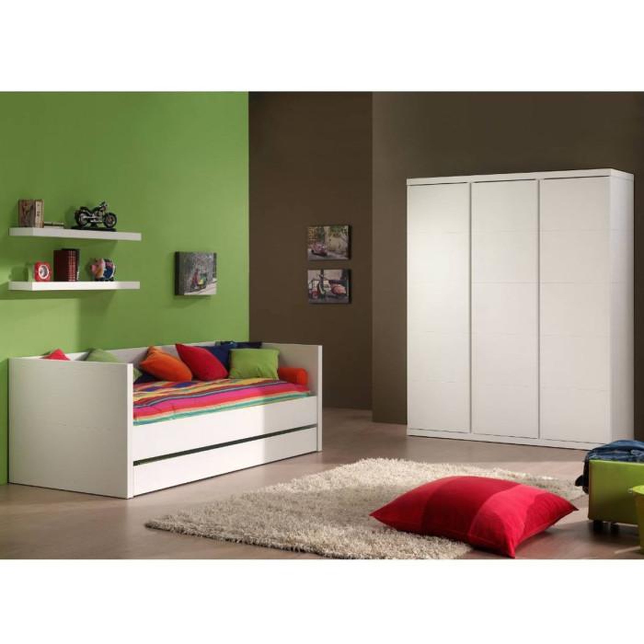 Voir la diapositive 3 : Paris Prix Armoire 3 Portes  Lara  204cm Blanc