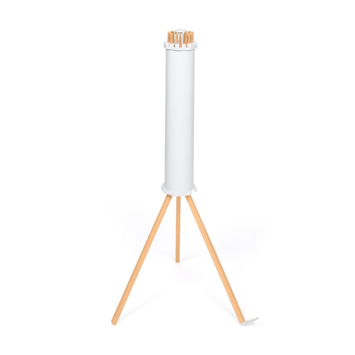 ID MARKET Séchoir à linge à rayons rotatif et pliable capacité 21M blanc et bois