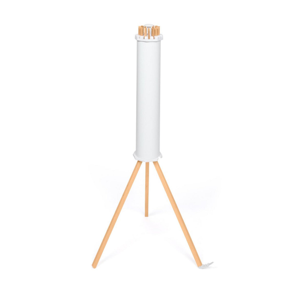 ID MARKET Séchoir à linge à rayons rotatif et pliable capacité 21M blanc et bois