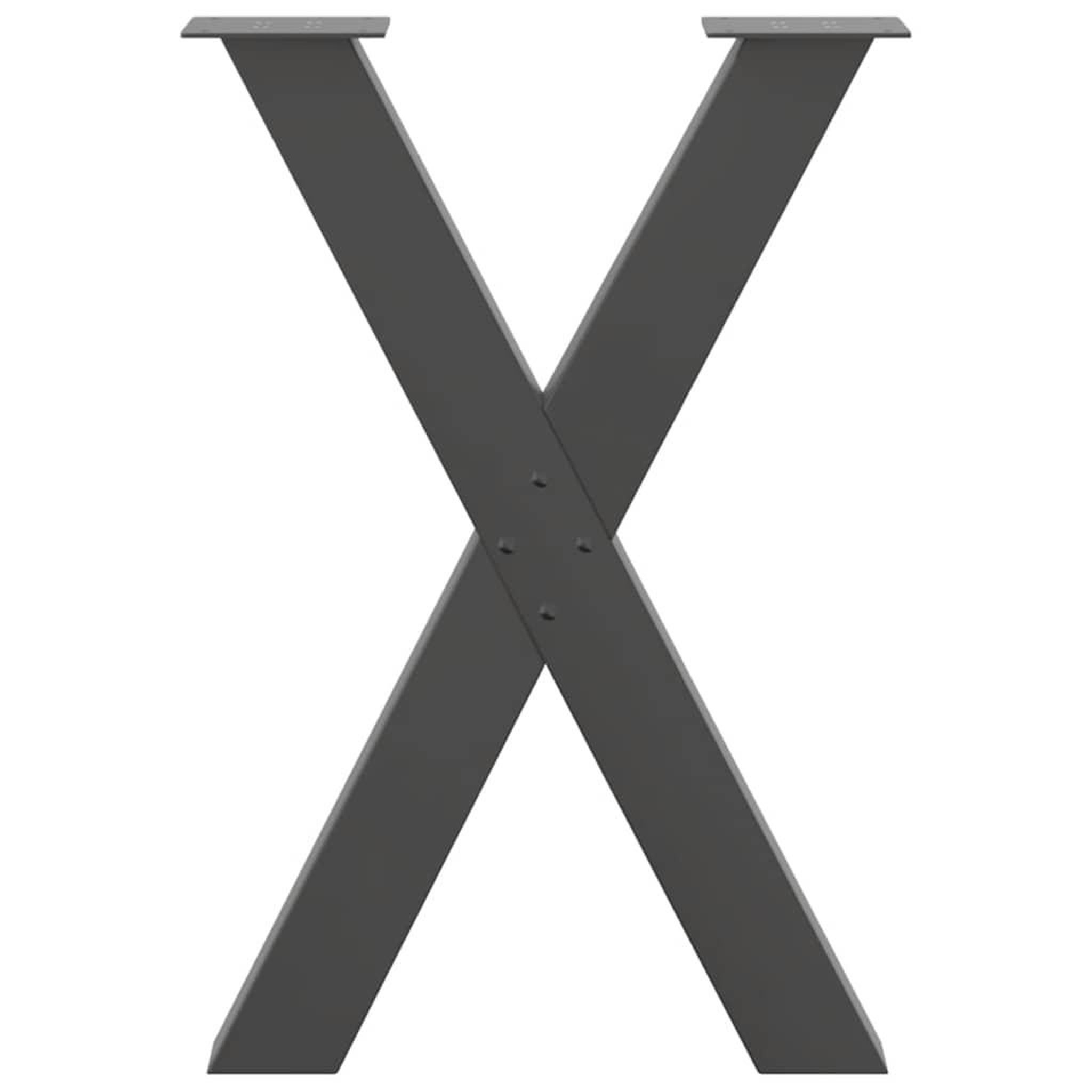Voir la diapositive 5 : VIDAXL Pieds de table a manger forme de X 2 pcs 50x(72-73) cm acier
