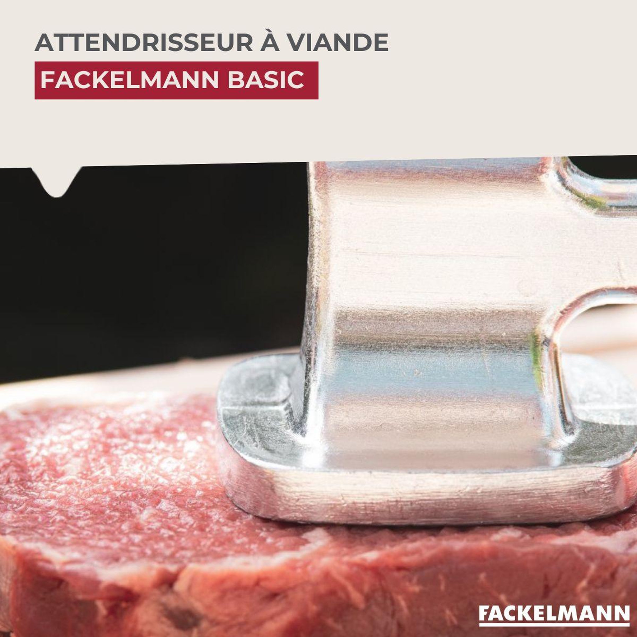 Voir la diapositive 2 : Fackelmann Attendrisseur à viande en aluminium 22 cm Fackelmann Basic