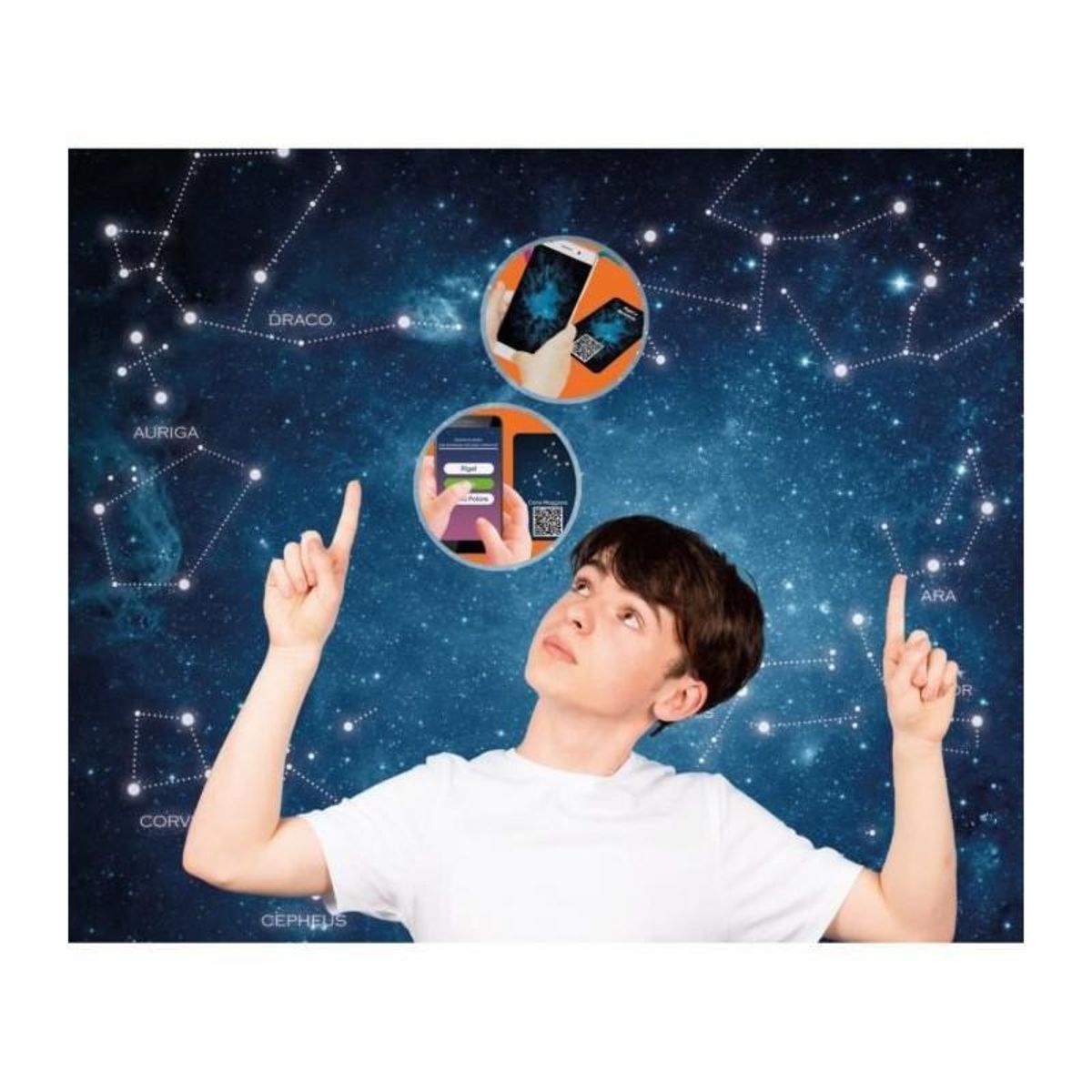 CLEMENTONI CLEMENTONI - Projecteur Planetes et Constellations - 3 modes de jeux - Application gratuite contenus et quizz