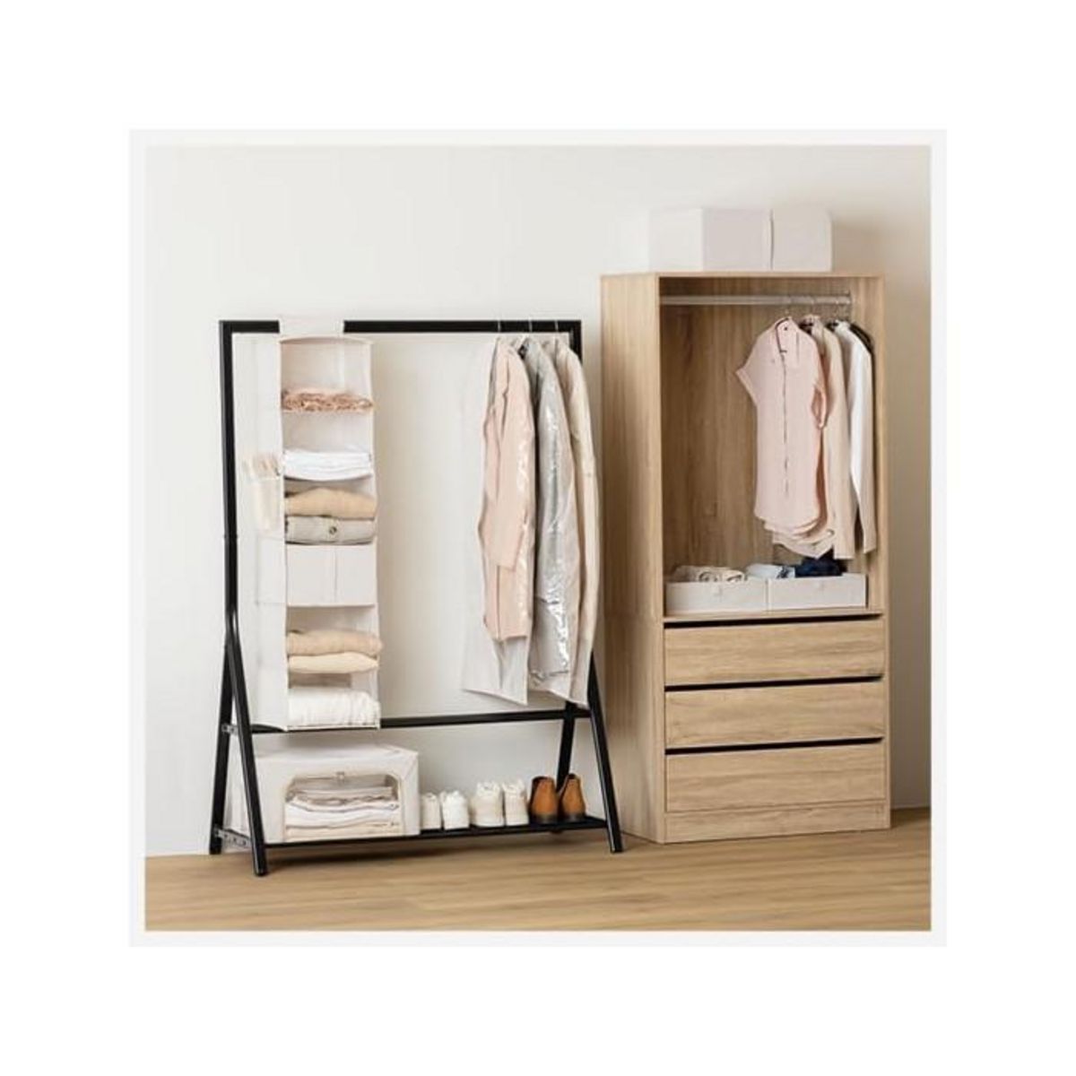 FIVE Housse à Vêtement à Suspendre  Dressy  115cm Beige