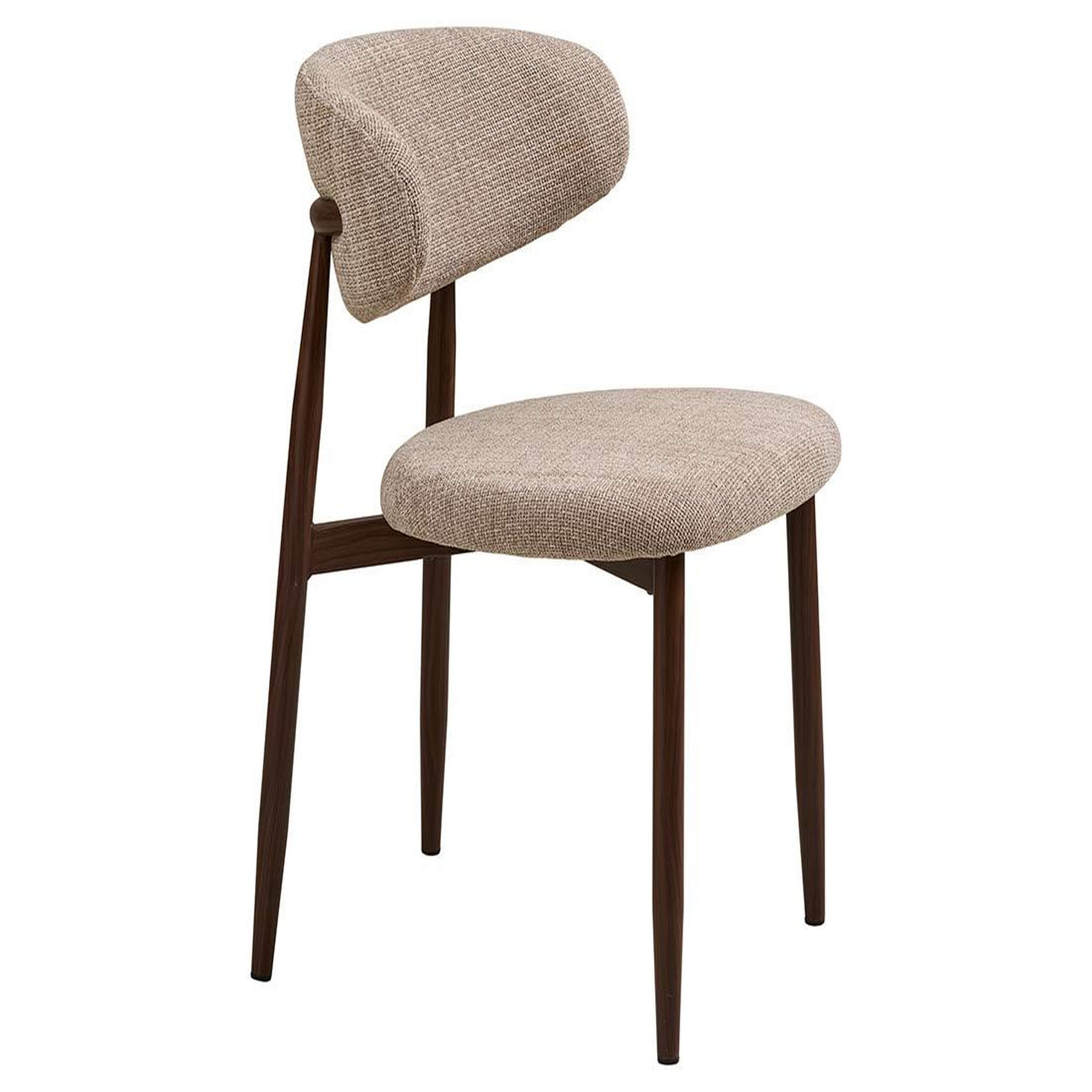 Voir la diapositive 4 : BEST MOBILIER Eddie - lot de 2 chaises en tissu texturé - pieds en acier effet bois