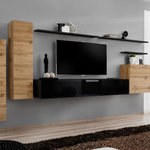 Paris Prix Meuble TV Mural Design  Switch I  330cm Naturel & Noir