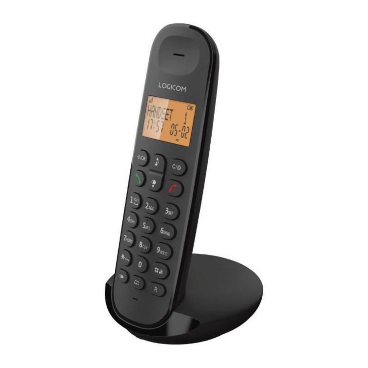 Logicom Téléphone fixe sans fil - LOGICOM - DECT ILOA 150 SOLO - Ardoise - Sans répondeur