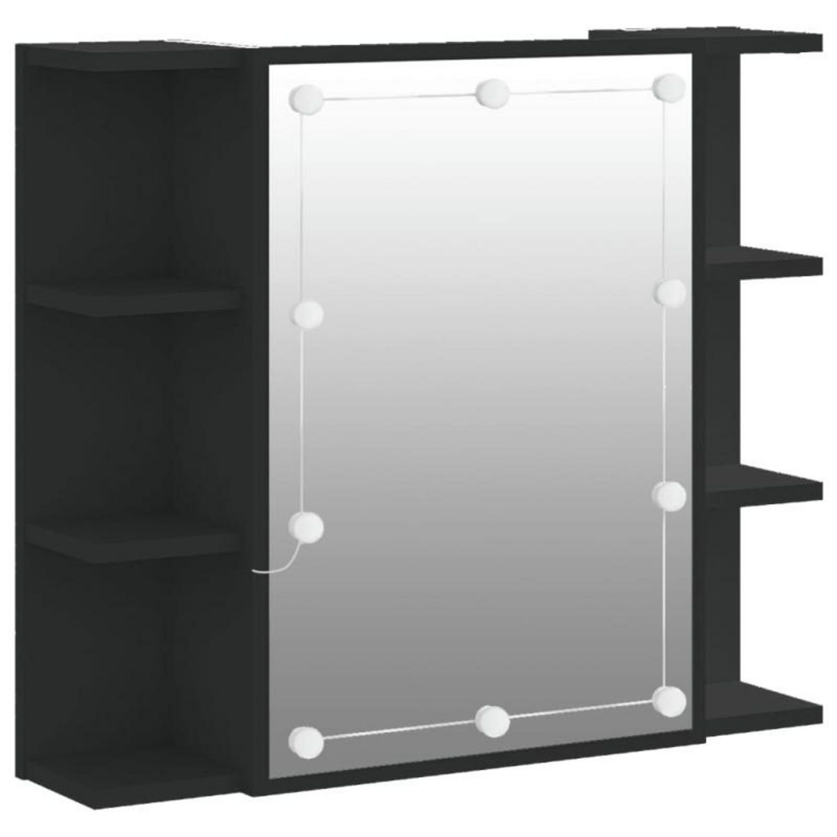 VIDAXL Armoire à miroir avec LED noir 70x16,5x60 cm