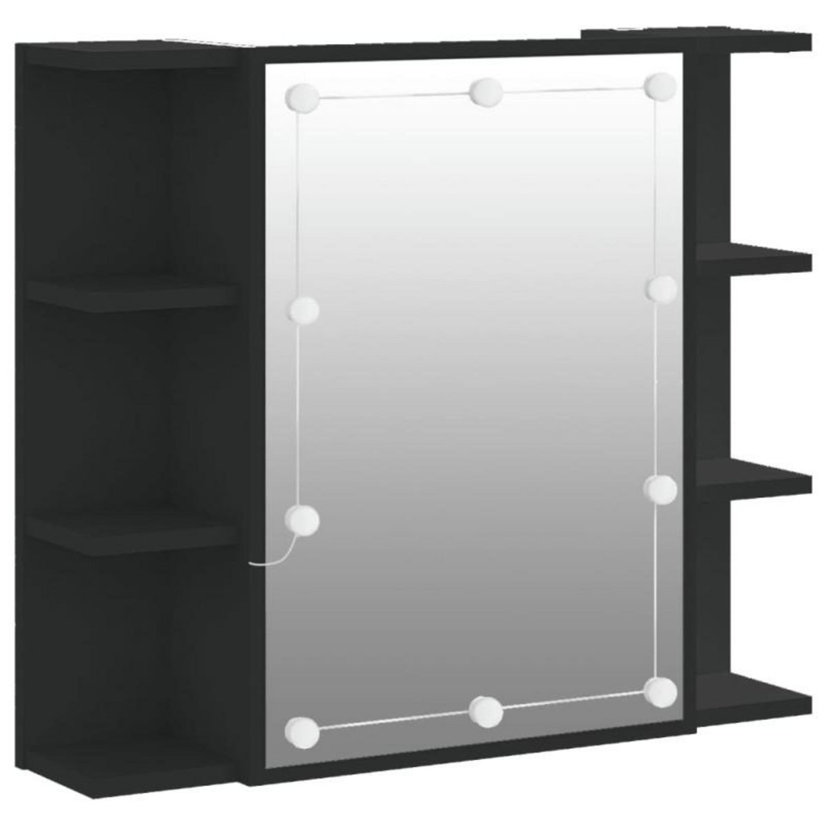 VIDAXL Armoire à miroir avec LED noir 70x16,5x60 cm