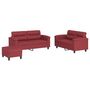 Voir la diapositive 2 : VIDAXL Ensemble de canapes 3 pcs et coussins Rouge bordeaux Similicuir