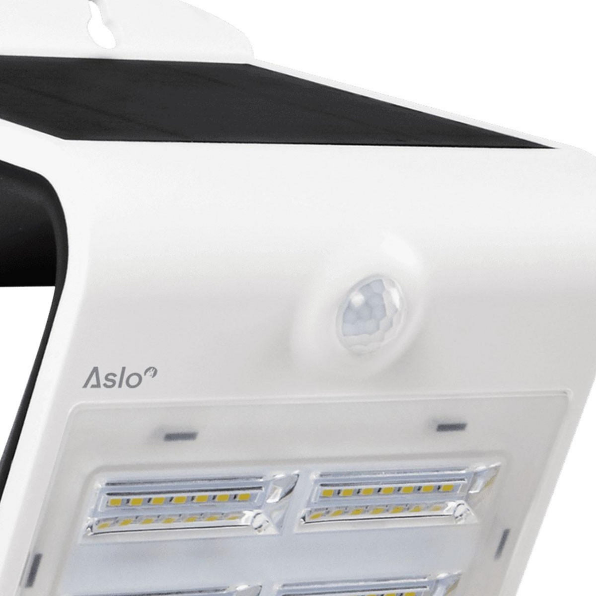 ASLO Projecteur Led Mural Solaire BLANC Détecteur de mouvements 3.2W 400 Lm ASLO