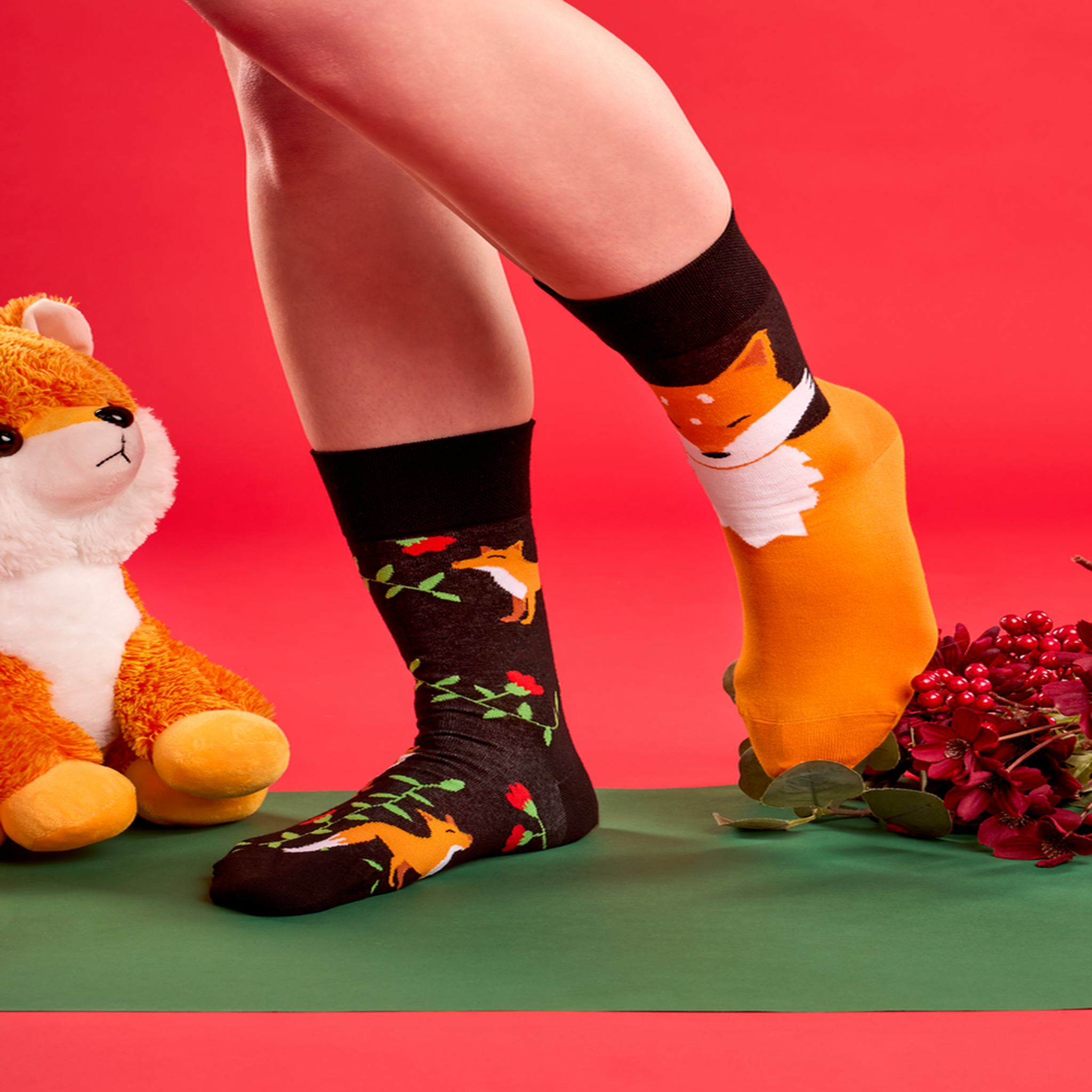 Voir la diapositive 4 : DEDOLES Chaussettes renards & fleurs